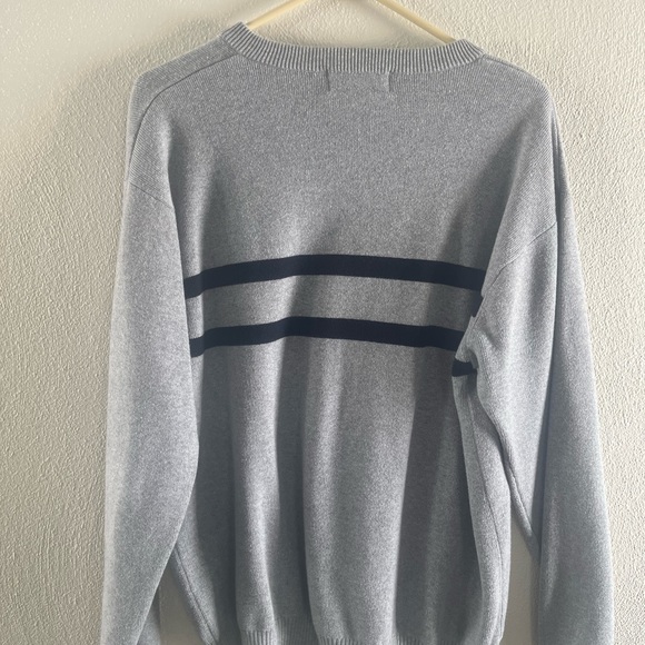 Men’s Chaps sweater. Size M. Gray/blue stripes. - Picture 2 of 4